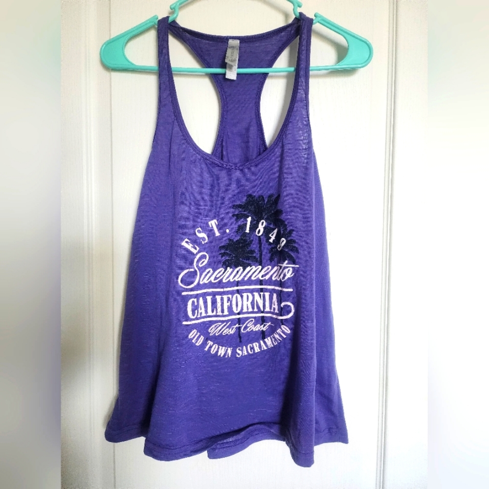 Sacramento California purple tank top